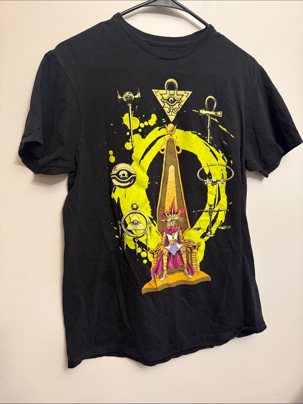 Yu-Gi-Oh! Graphic Tee with Neon Yellow & Pink Artwork